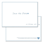 Save-the-Date, blue, 2-sided